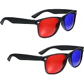 KFHENSOMR 2 Pcs Red and Blue 3D Glasses 3D Glasses DVD Game Glass | Universal TV Movie, Dimensional Video Frame, 3D Style Glasses, 3D Viewing Glasses, Weightlight Simple Design