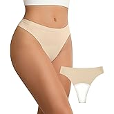Wezest Seamless Workout Thongs for Women Invisible Thong Panty Liners G-String Thongs Underwear
