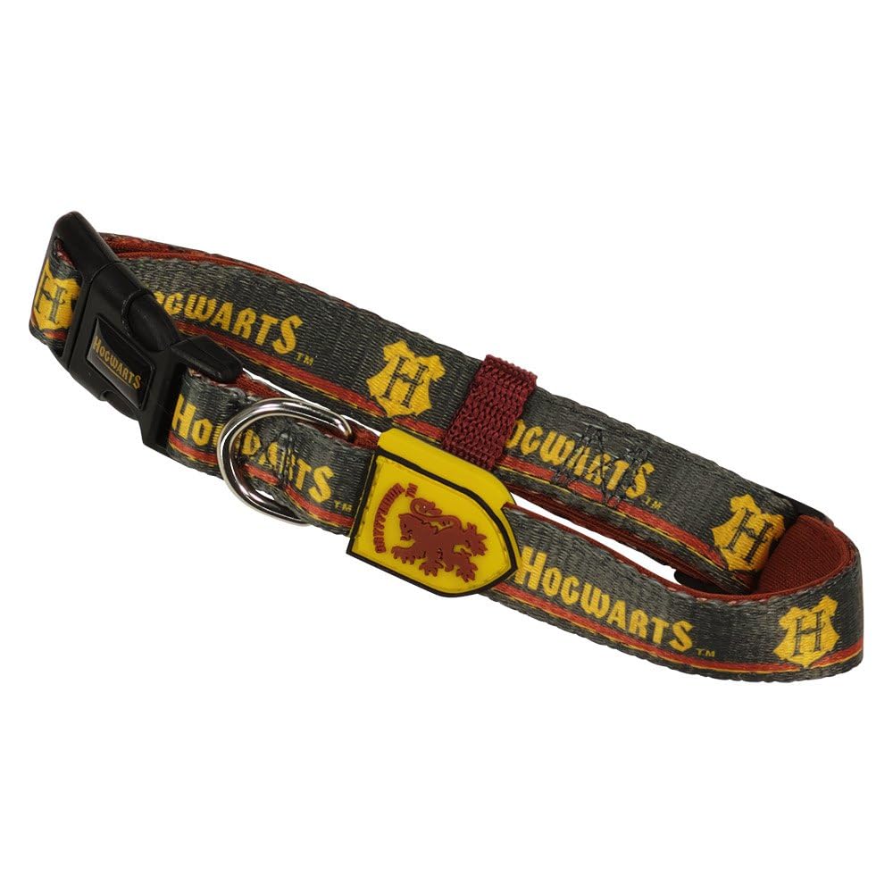 Harry Potter Premium Dog Collar - Yellow and Red - Size XXS-XS - Quick Click Closure - Made of Polyester - Gryffindor Design - Original Product Designed in Spain