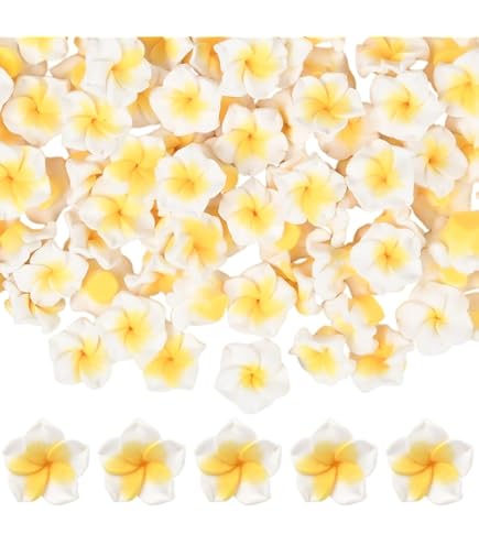Amazon.com: ALL in ONE Polymer Clay Plumeria Flower Beads Hawaiian