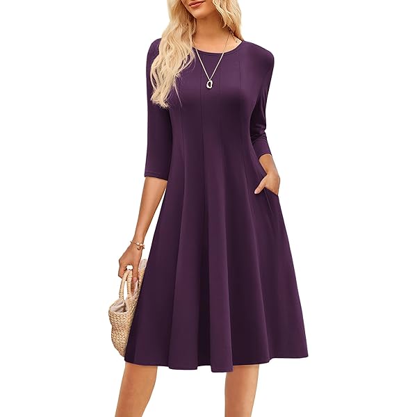 maison jules fit and flare dress Flared Sleeve Shift Dress-Multi, Orchid Canopy main image 1