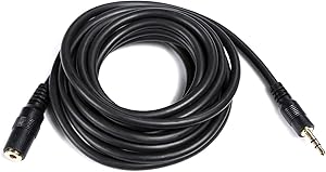 Movo MC10 3.5mm Audio Cable - 3.5mm TRS Female to Male 10ft Extension Cord for Microphones, Headphones, and More