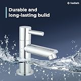 VeeBath Traditional Jasper Basin Taps Hot Cold Lever Mixer Chrome view 4