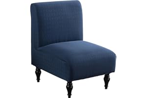 LAVISH COVER LavishCover Armless Accent Chairs Covers, Thick Armless Recliner Sofa Cover Stretchable, Removable Armless Chair Slipcover for Living Dining Room Hotel (Navy Blue, 1pc)