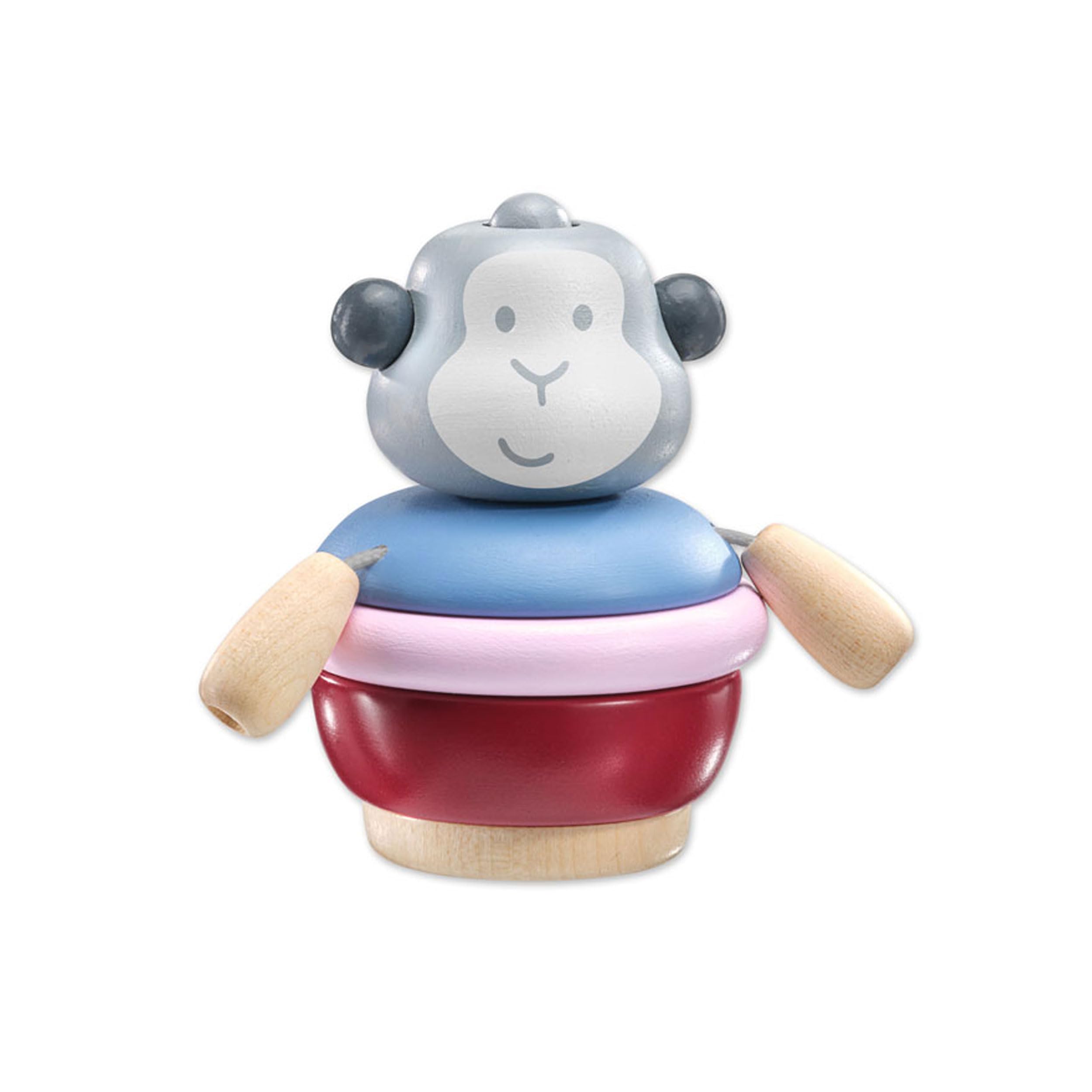 Selecta 64026 Stacking Monkey Wooden Stacking Toy 9 cm Bellybutton
