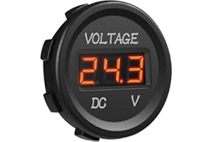 MICTUNING J0001L Voltmeter (DC 12V LED Digital Display Waterproof for Boat Marine Vehicle Motorcycle Truck ATV UTV Car Camper
