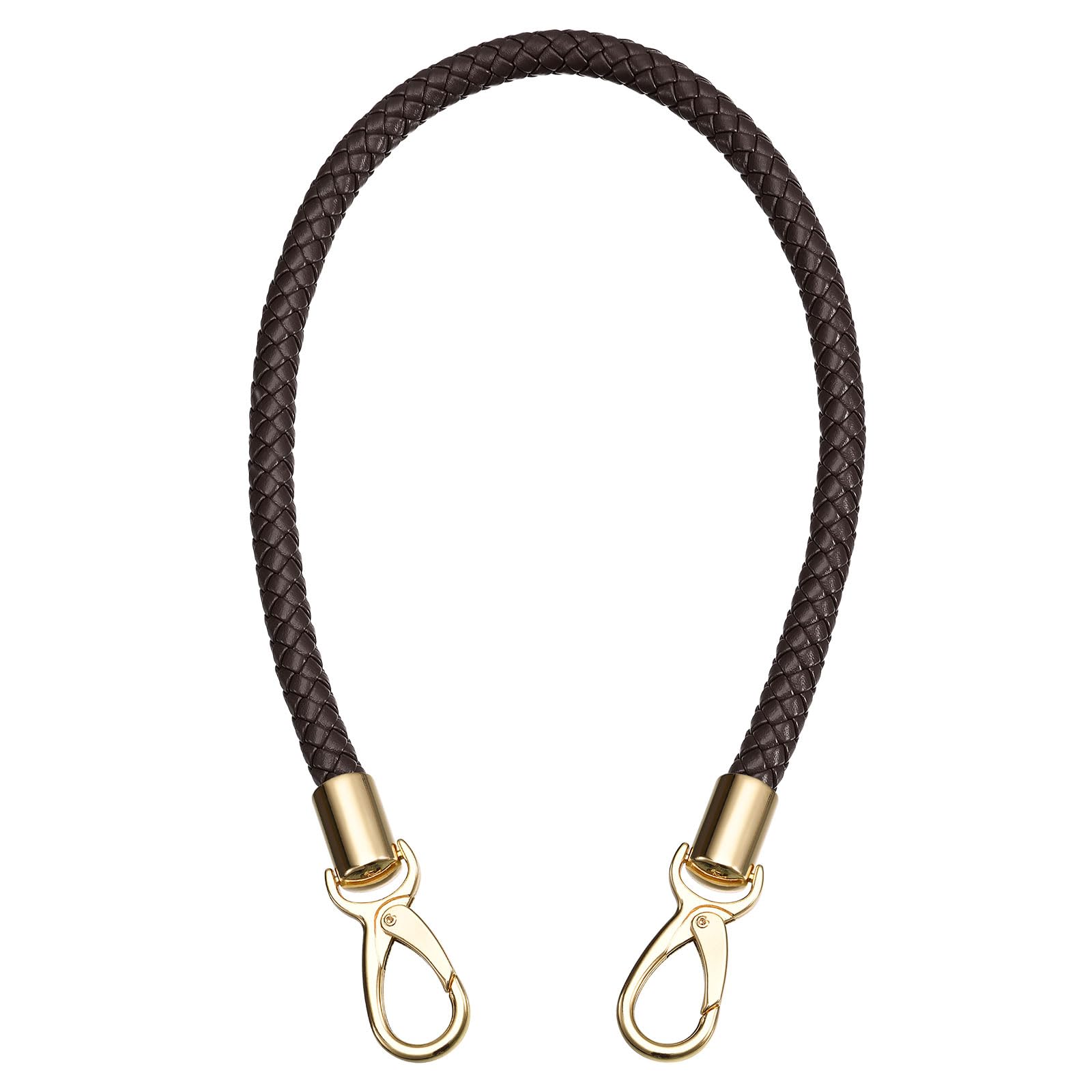 uxcell Leather Purse Strap, 60cm/23.6" PU Braided Purse Replacement Handle for Women's Handbag Underarm Bag Tote (Brown)