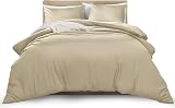 Moonlight20015 Super King Duvet Cover Set Beige Soft Microfiber 3pc