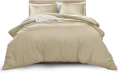 Moonlight20015 Super King Duvet Cover Set Beige Soft Microfiber 3pc