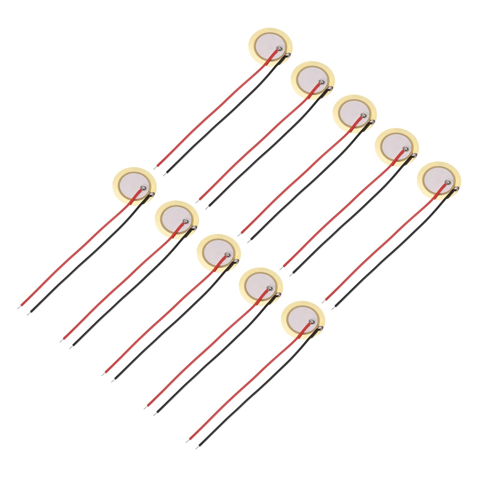 sourcing map 10Pcs Piezoelectric Discs 20mm Acoustic Pickup Transducer Microphones Trigger Buzzer Drum Guitar