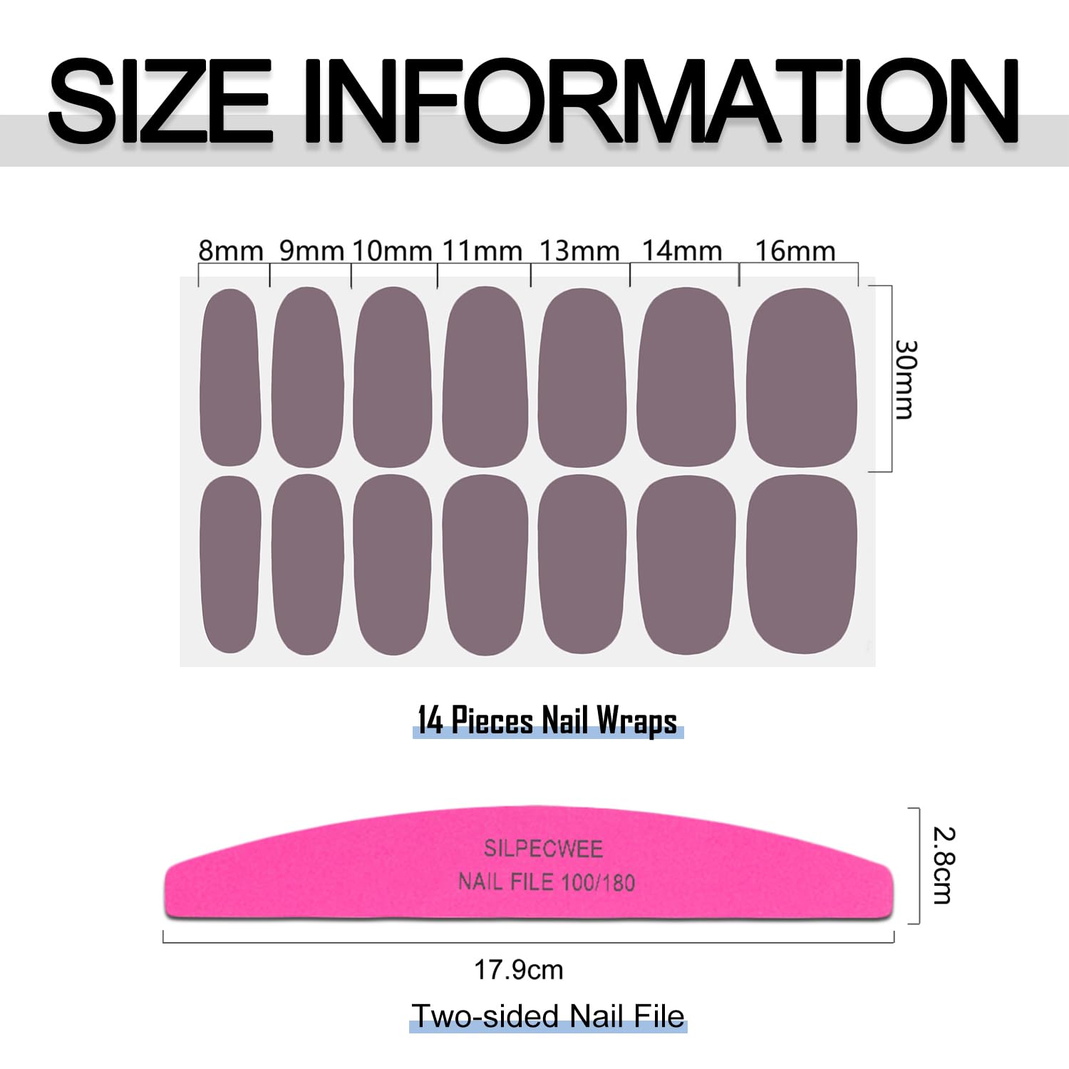 SILPECWEE 20 Sheets Solid Color Nail Wraps for Women Adhesive Nail Polish Stickers Stick on Nail Polish Strips for Women Gel Nail Strips Fingernail Manicure Design with Nail File - Image 6