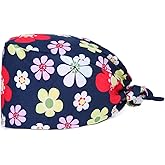 Kousenpu Adjustable Working Cap,Elastic Tie-Back Scrub Cap, Unisex, One Size Multiple Color