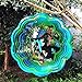 FONMY Wind Spinner Stainless Steel 3D Hanging Garden Decoration for Indoor Outdoor Gradient Blue Color Twins Hummingbird Metal Wind Spinners-12inch
