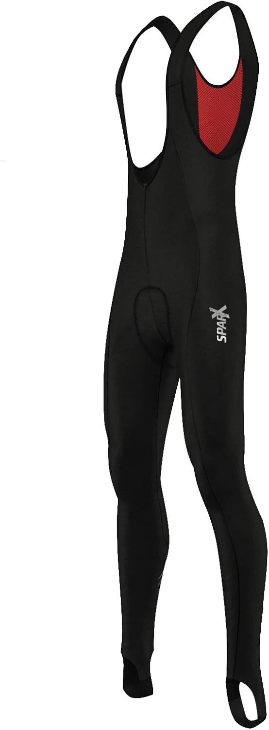 Sparx Mens Super Roubaix Cycling Bib Tight Winter Bicycling Thermal Bib Pants Padded: Clothing