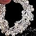 Sunshinesmile Bridal Wedding Jewelry Crystal Rhinestone Pearl Leaf Stretch Bracelet Silver