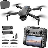 E88 PRO Drone with 4.92-Inch Screen Controller, 2 batteries.