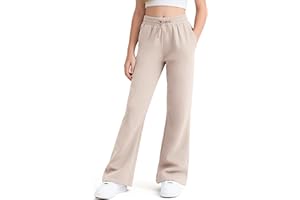 NUMYEAN Girls Uniform Pants Flare Sweatpants Joggers Pants Preppy Clothes for Girls 7-14 Years