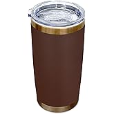 FunTrans 20 oz Tumblers Stainless Steel Tumbler with Lid and Straw Insulated Coffee Mug for Laser Graving 26oz Powder Coated Cup(Coffee,1 pack)