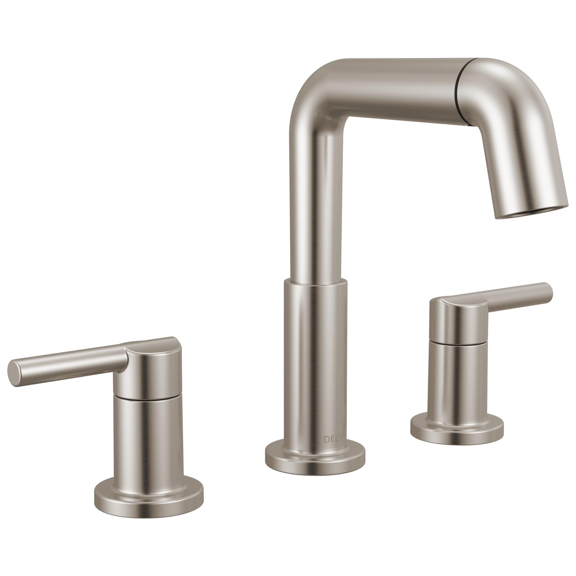 Delta Nicoli Brushed Nickel Bathroom Faucet with Sprayer, 8 Inch 3 Hole Widespread Bathroom Sink Faucet with Pull Out Sprayer, Push-Pop Drain, Stainless 35849LF-SSPD Image Delta Nicoli Brushed Nickel Bathroom Faucet with Sprayer, 8 Inch 3 Hole Widespread Bathroom Sink Faucet with Pull Out Sprayer, Push-Pop Drain, Stainless 35849LF-SSPD Image