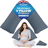 Rohi Orthopaedic V Pillow with Pillowcase Grey 70x30 cm Anti Allergy