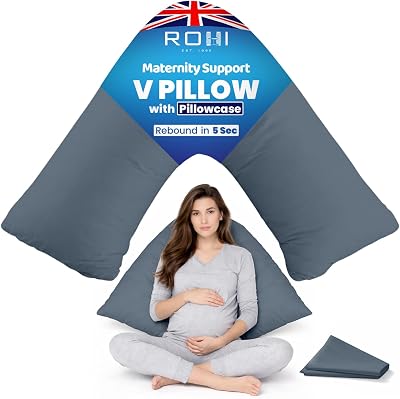 Rohi Orthopaedic V Pillow with Pillowcase Grey 70x30 cm Anti Allergy