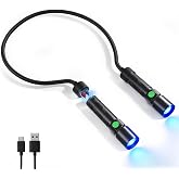 CLAKAP 1800LM Rechargeable LED Neck Light, Hands-Free Work Light | Dual Detachable Magnetic Flashlights, Zoomable, 19" Flexible Gooseneck, USB-C for Auto Repair, Mechanics &amp; Dog Walking