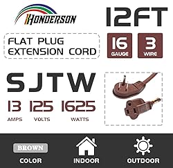 HONDERSON Flat Plug Indoor Extension Cord, UL