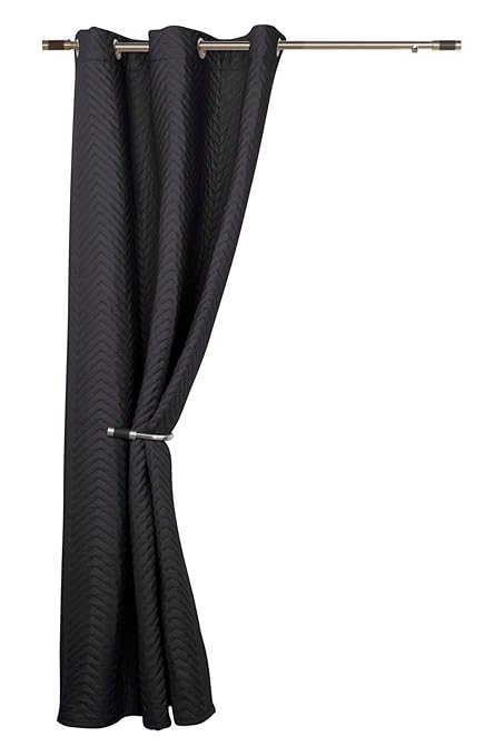 Ontario Black Thermal Winter Quilted Door Curtains Saves Energy