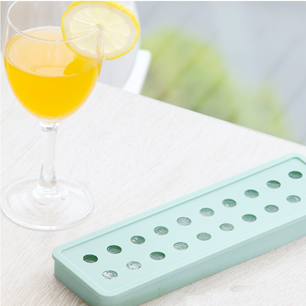 Ice cube trays with lid Silicone 20 cavities Ice Ball Ice cube mold DIY Silicone Ice Cube Sphere Tray Mold Mould Round Maker for Chilling Whiskey, Cocktail, Beverages and More (Set of 2)