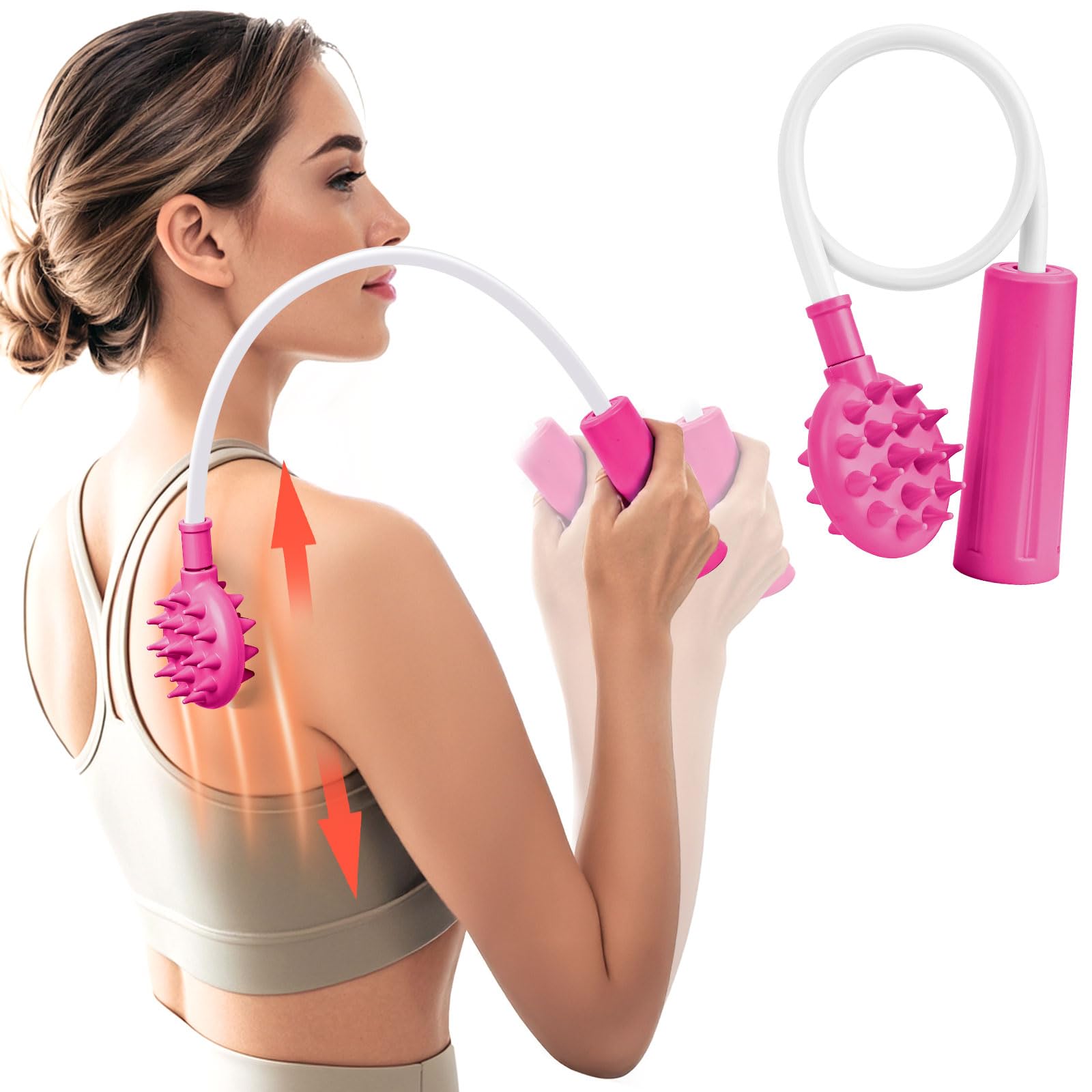 Photo 1 of Upgraded Pink Curved Back Scratcher for Women Men, 360° Reach Flexible Bendable Foldable Back Scratcher Extendable Telescopic, Effortless Back Scratchers for Adults, Gifts for Women
