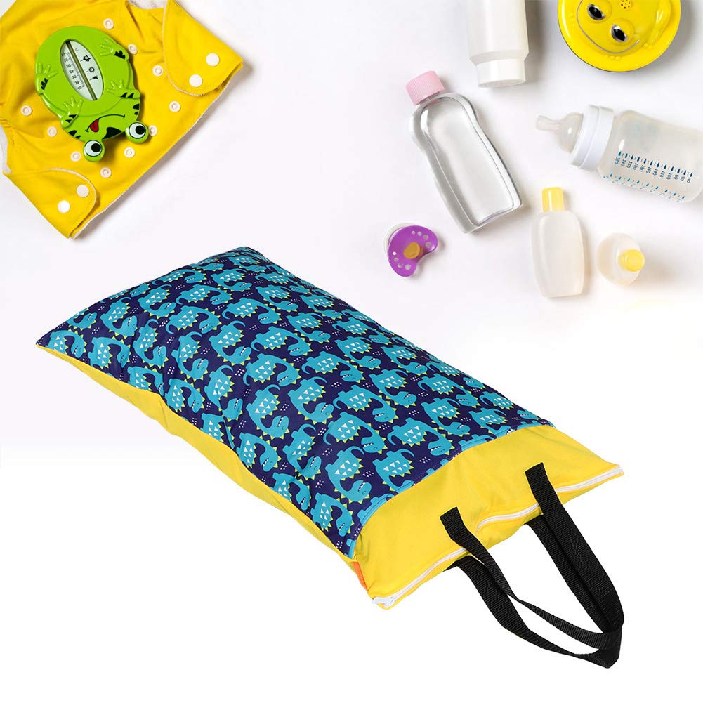 40x70 Waterproof Washable Wet Dry Bag Large Capacity Diaper Nappy Storage BagHanging Wet Dry Cloth Diaper Bag for Swimsuit Underwear(#1) Diapers and Urine Barrier Products