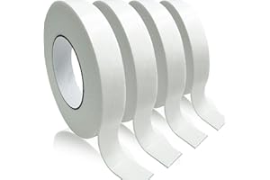 SMARINGROBOT Double Sided Foam Tape, Strong Adhesion Mounting Tapes (L196IN * W0.94IN * 4 Rolls), White, Heavy Duty Sticky Strips for Wall Art, Office Decor, Posters/Picture Hanging, Packaging, Bonding