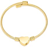 constantlife Cremation Bracelet for Ashes Memorial Jewelry Stainless Steel Heart Shape Urn Pendant Bangle Loved Ones Funeral Ashes Holder Keepsake Gift