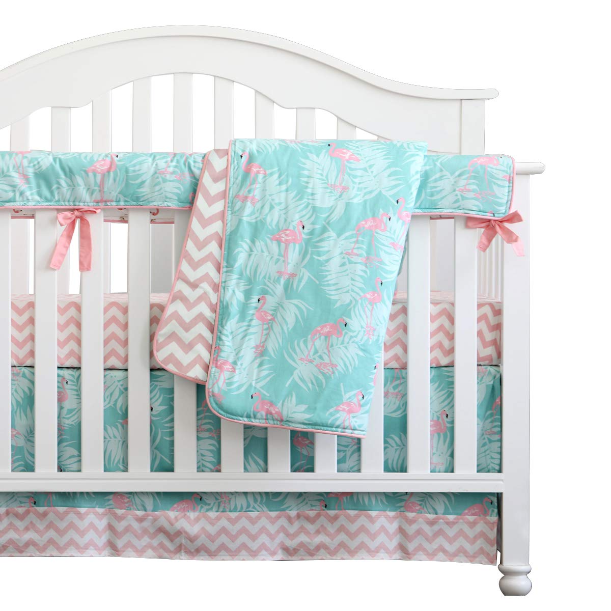 pink flamingo crib bedding