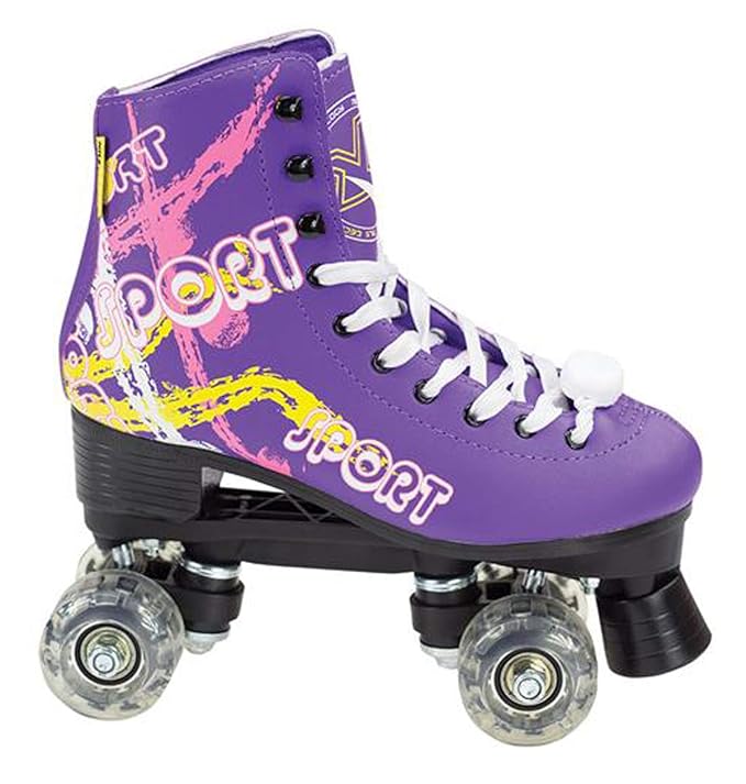 Nils Sport Damen Rollschuhe Live lila ABEC 9 Gr. 35-40 LED-Rollen und Schnürsenkel