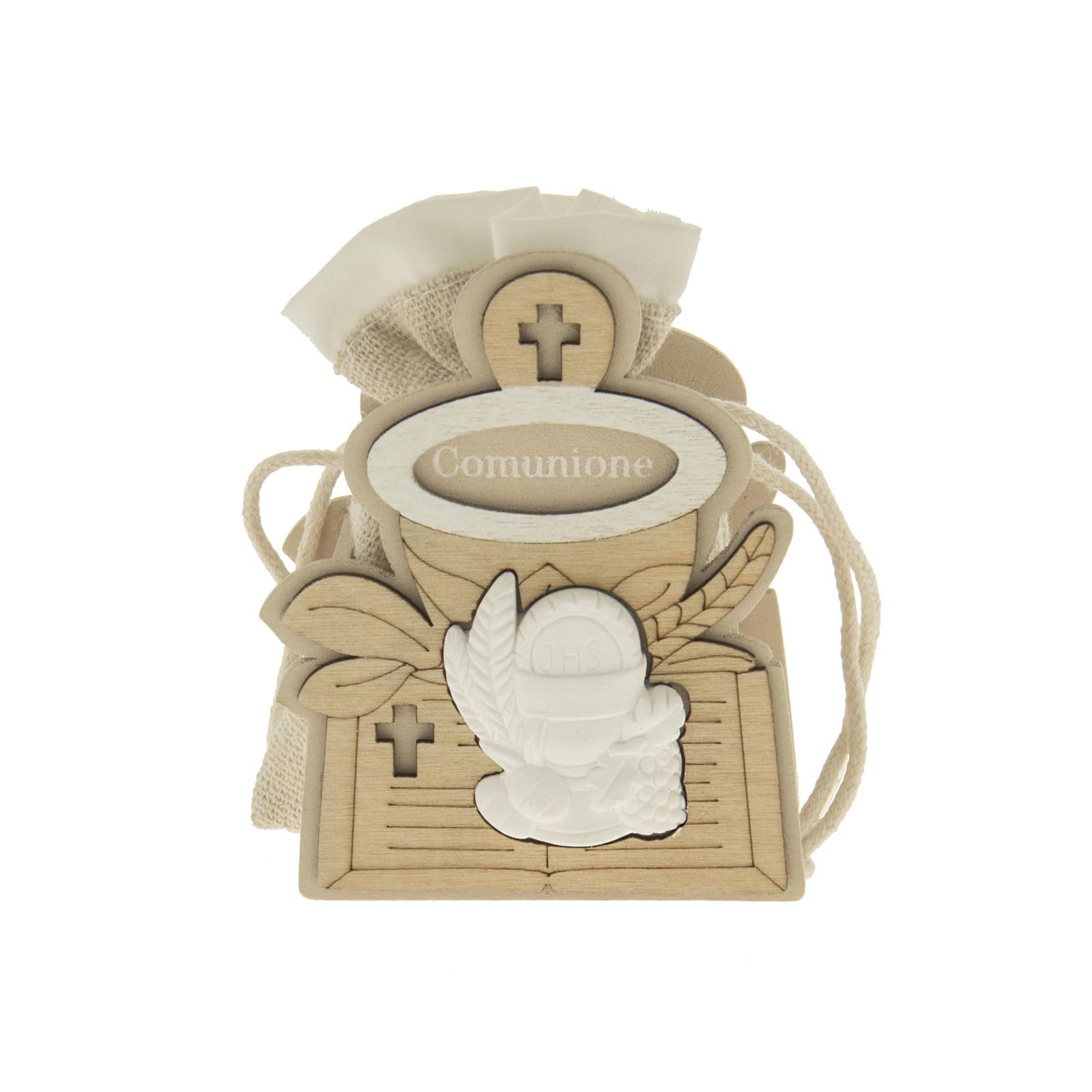 Ingrosso e Risparmio Pack of 6 Wedding Favours for First Communion Boy Girl Wooden Gift Boxes Place Cards Confetti Sacred Event Box