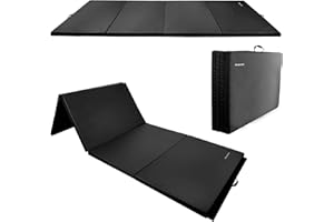 BALANCEFROM Folding Gymnastics Mat 8'×4'×2" – Thick Tumbling & Wrestling Mat for Kids & Adults, Foldable Exercise Pad with Handles, Waterproof PU Surface
