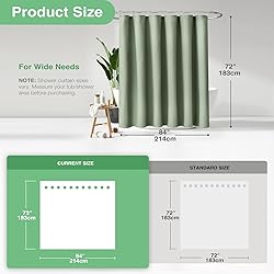 Dynamene Extra Wide Shower Curtain - 84 Inch Wide