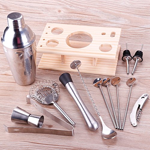 image for Cocktail Shaker Set,TechCode 14 Piece 750ml Stainless Steel Cocktail S