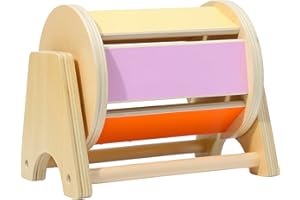 Montessori Mama Spinning Rainbow Drum: Montessori Toys for Babies 0-6 Months Wood-Constructed Educational Montessori Baby Toys for Babies 6-12 Months with Sensory Audible Bells