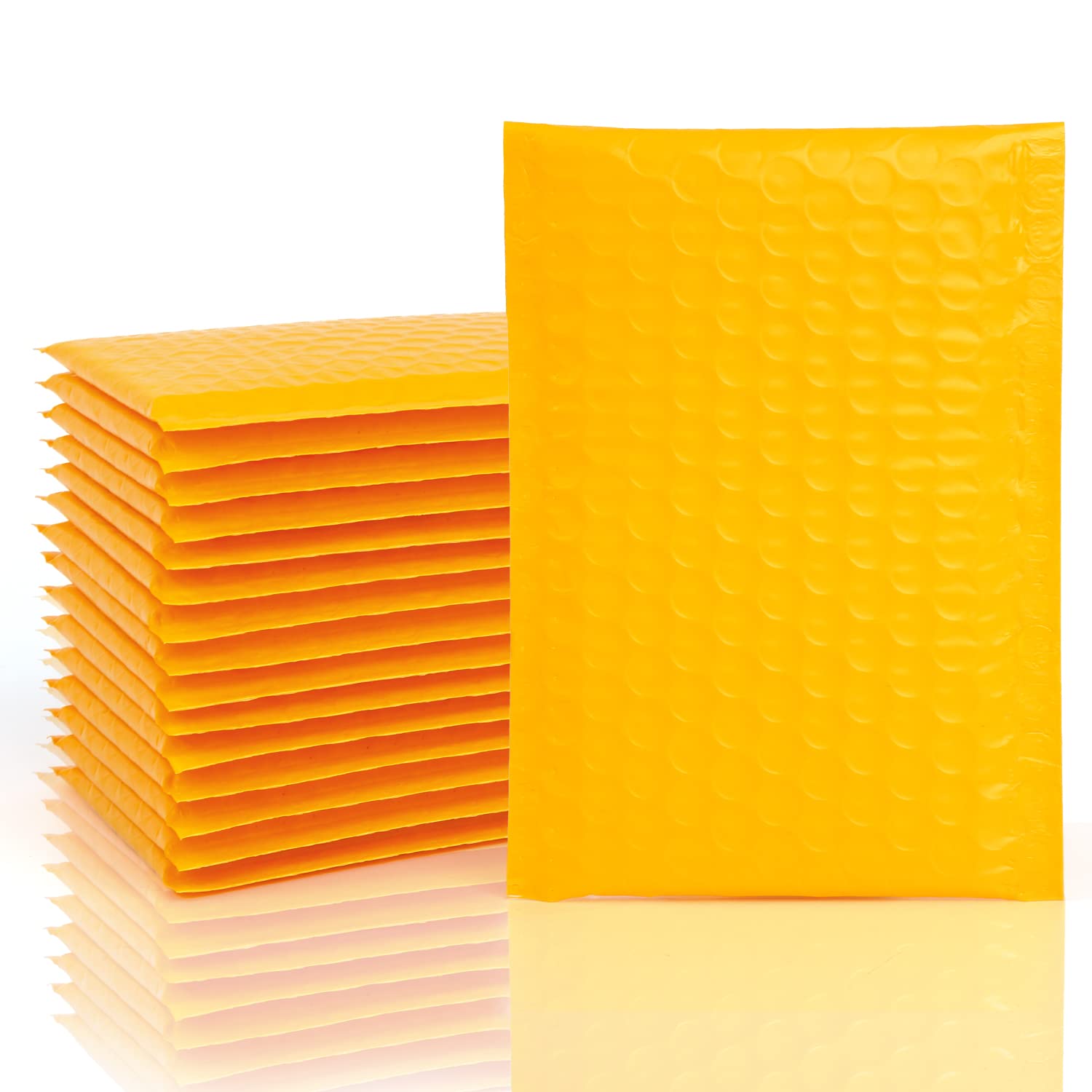 VEYLIN 16Pcs Poly Bubble Mailers, 15x20cm Padded Envelopes, Bubble Lined Wrap Polymailer Bags for Shipping(Yellow)