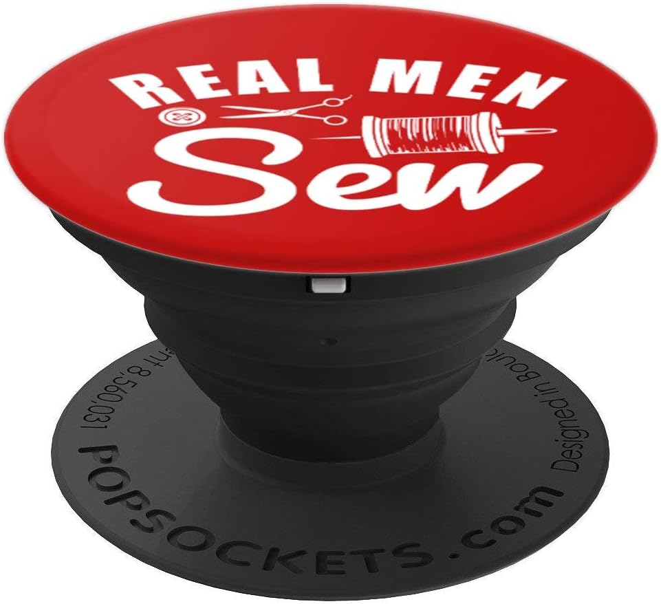 Real Men Sew Graphic PopSockets Grip and Stand for Phones