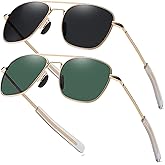 RCXKOOM Men's Aviator Sunglasses American Army Military Pilot Polarized Sunglasses Bayonet Temples