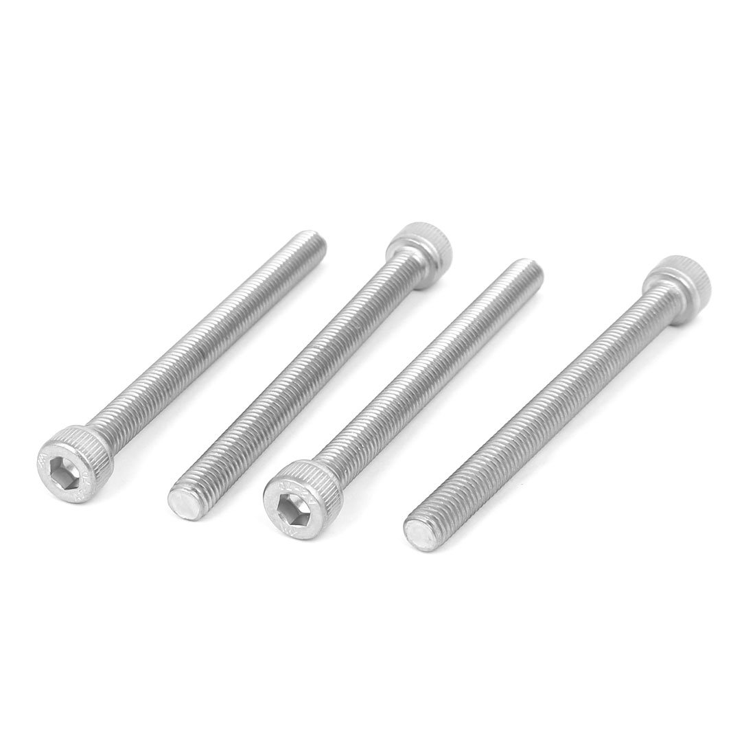 Sourcingmap M8x90mm Thread 304 Stainless Steel Hex Socket Head Cap Screw Bolt DIN912 4pcs