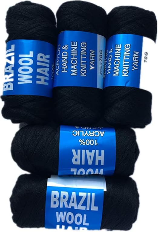 5 Rolls 350g Brazil Brazilian Wool Hair Yarn for Braiding