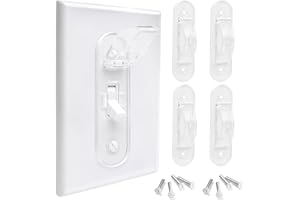 Child Proof Light Switch Guards, Tamper-Resistant Cover Protects Against Accidental Switching by Kids and Adults, Easy Adult 