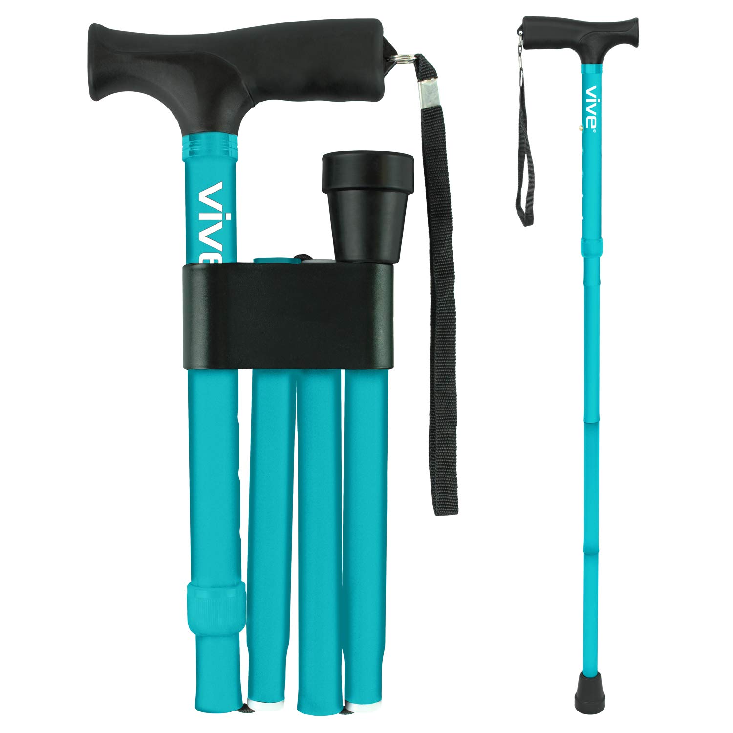 Vive Folding Cane Lightweight Foldable Walking Stick for Men & Women Adjustable & Durable