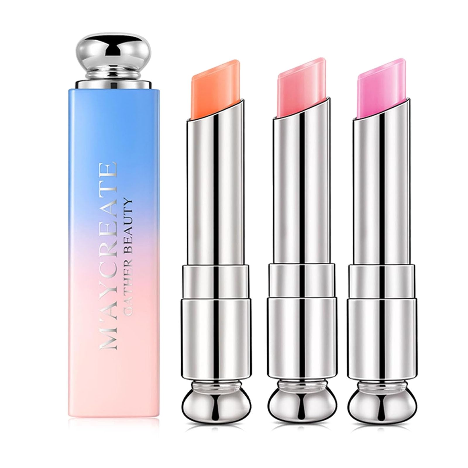 3 Pcs Colour Changing Lip Balm Crystal Jelly Magic Tinted Nutritious Moisturizer Lip Balm Ideal as Teenage Girls Gifts Sets