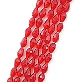 120pcs Czech 12mm Faceted Teardrop Crystal Glass Loose Beads Spacer Light Siam Red for DIY Jewelry Craft Making CCT-1206