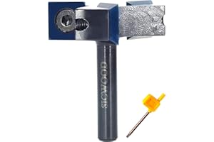 SICWOOD CNC Spoilboard Surfacing Router Bit 1/4 Shank, 1-1/2” Cut Dia, with DLC Coated, 3-Flute, 12*12*2.2mm Blade, Slab Flattening Router Bit, Planing Bit, for Rabbeting Flycutter, Planer